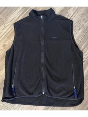 Patagonia Fleece Vest Vtg Synchilla Jacket Full Zip Black USA Made 90’s Mens XL